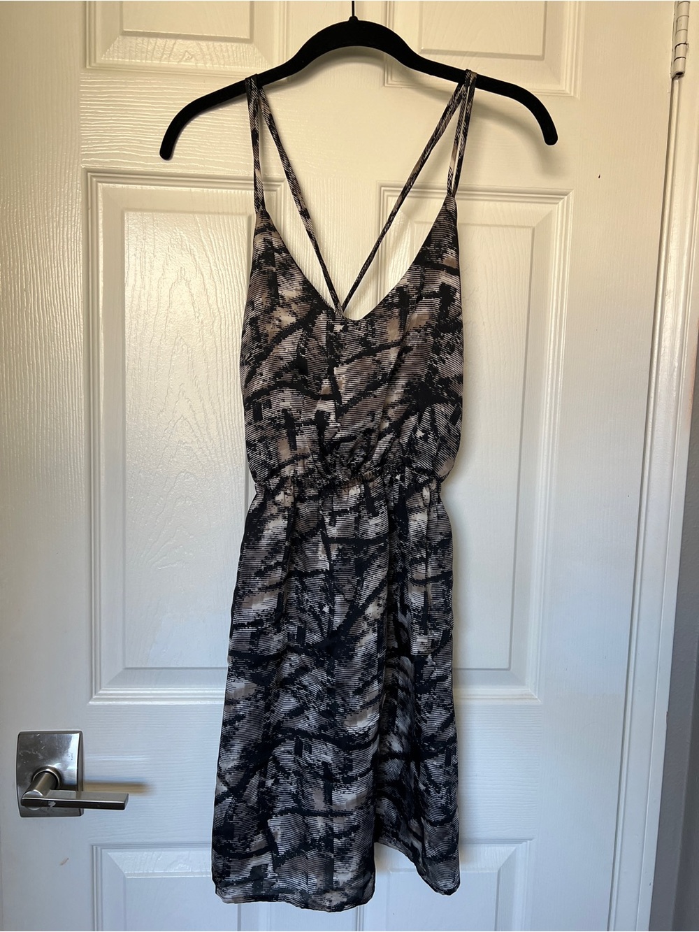 Women’s Black & Gray Printed Slip Dress